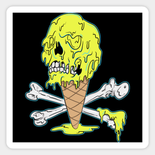 Dripping Melting Ice Cream Skull Magnet